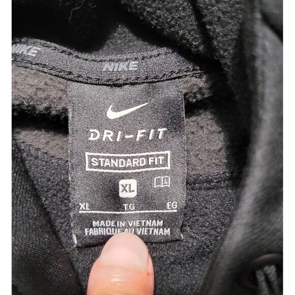 Nike Hoodie Men Therma Dri-Fit Swoosh Pullover Training size XL Black Sweatshirt - Picture 4 of 8